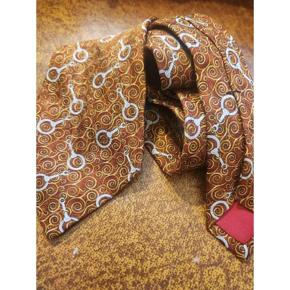 mens vintage Celine Paris classic 100% all silk luxury Geometric neck tie
